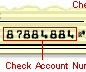 The check account number is the other number that is located after the routing information.

Though often the check account number at the bottom precedes the check number, the check number may appear first.
